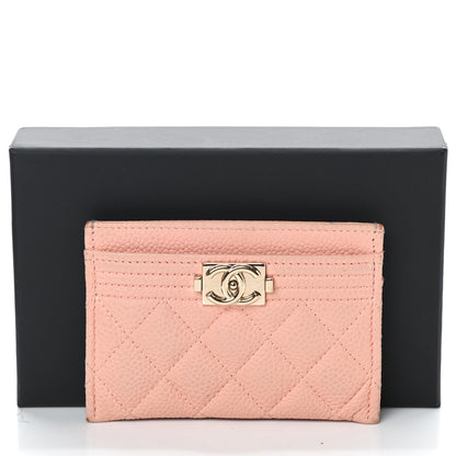 Chanel Caviar Quilted Boy Card Holder Light Pink 9 of 9