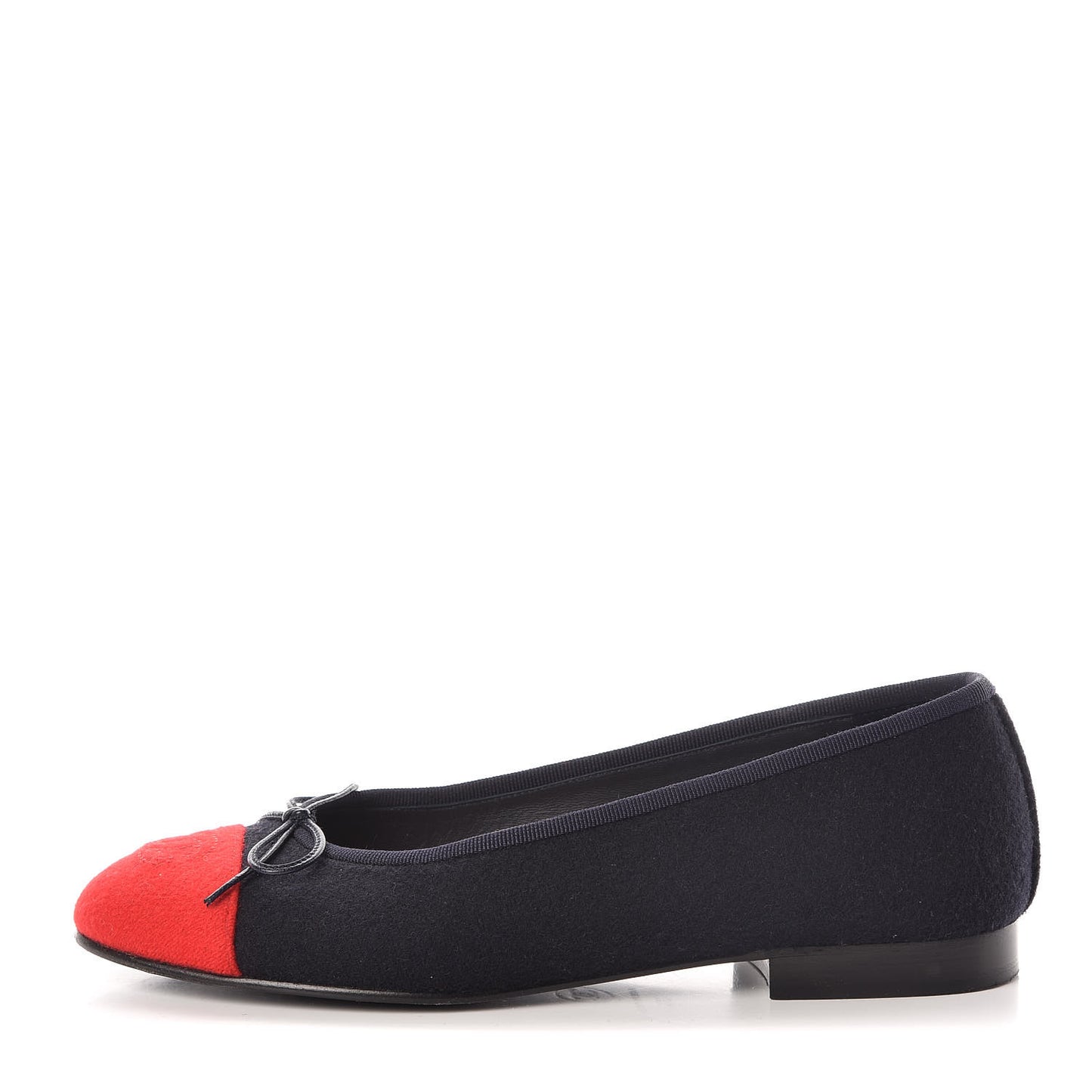 Felt Suede Cap Toe CC Ballerina Flats 36 Blue Red