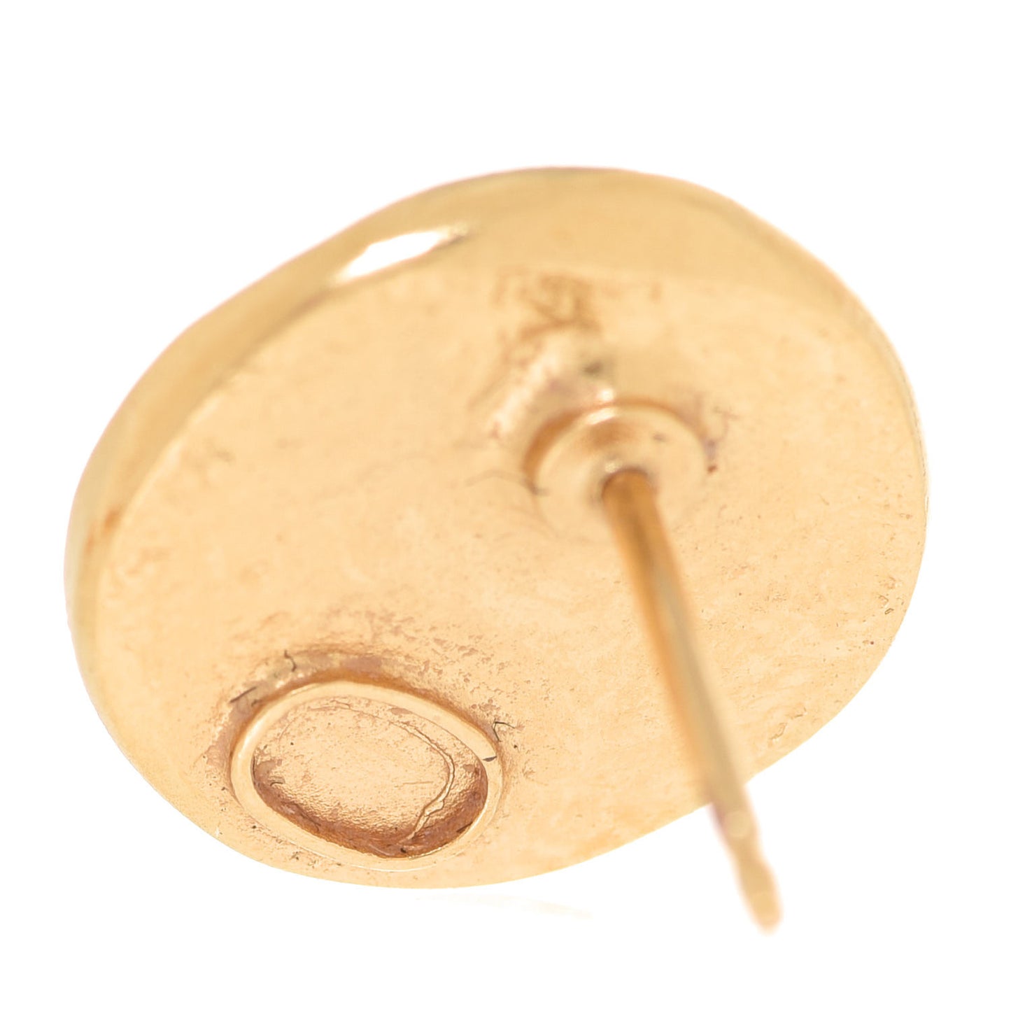 Crystal CC Round Earrings Gold