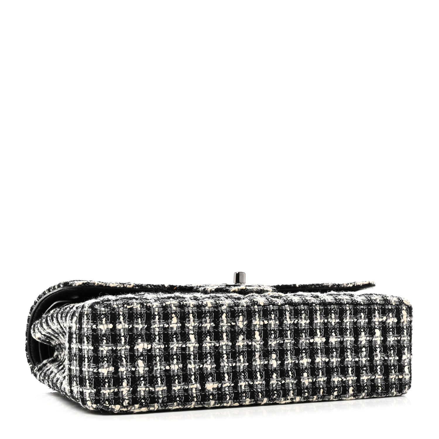 Chanel Tweed Quilted Medium Double Flap Black 4 of 10