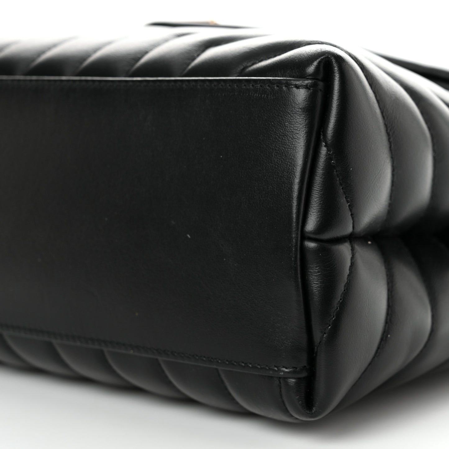 Calfskin Y Quilted Monogram Medium Loulou Chain Satchel Black