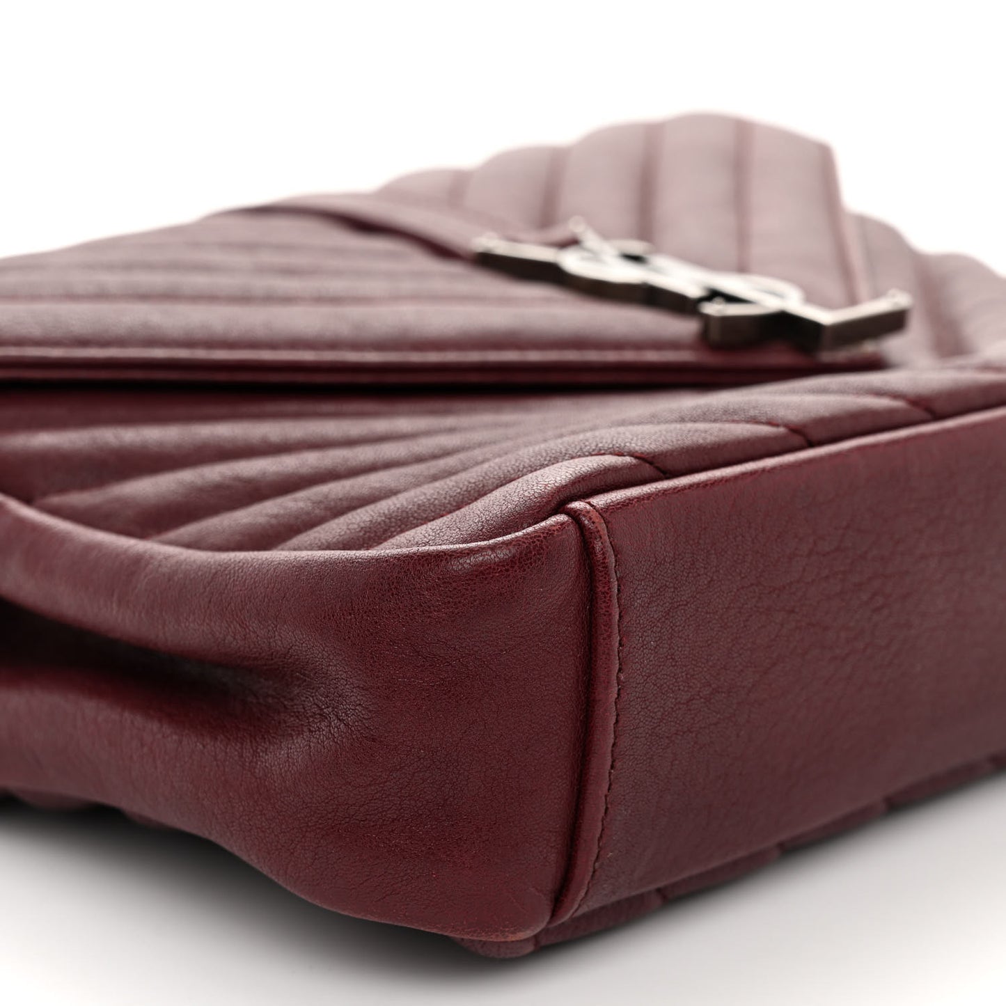 Calfskin Matelasse Chevron Monogram Medium College Bag Brick