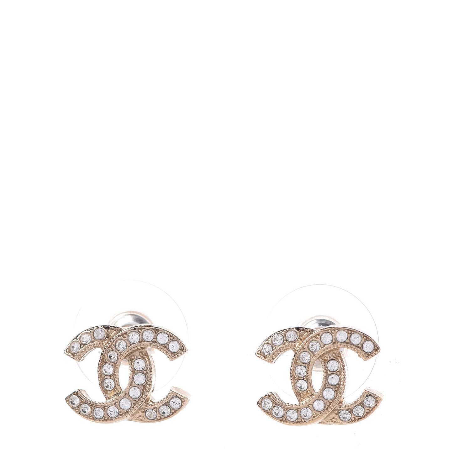 Crystal Mini CC Earrings Gold