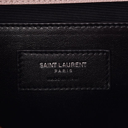 Saint Laurent Grain De Poudre Textured Mixed Matelasse Medium Triquilt Monogram Satchel Marble Pink 7 of 8