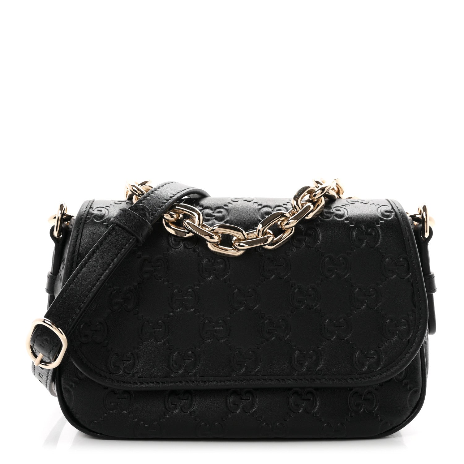 Gucci GG Calfskin Embossed Emblem Arabella Bag Black 1 of 10