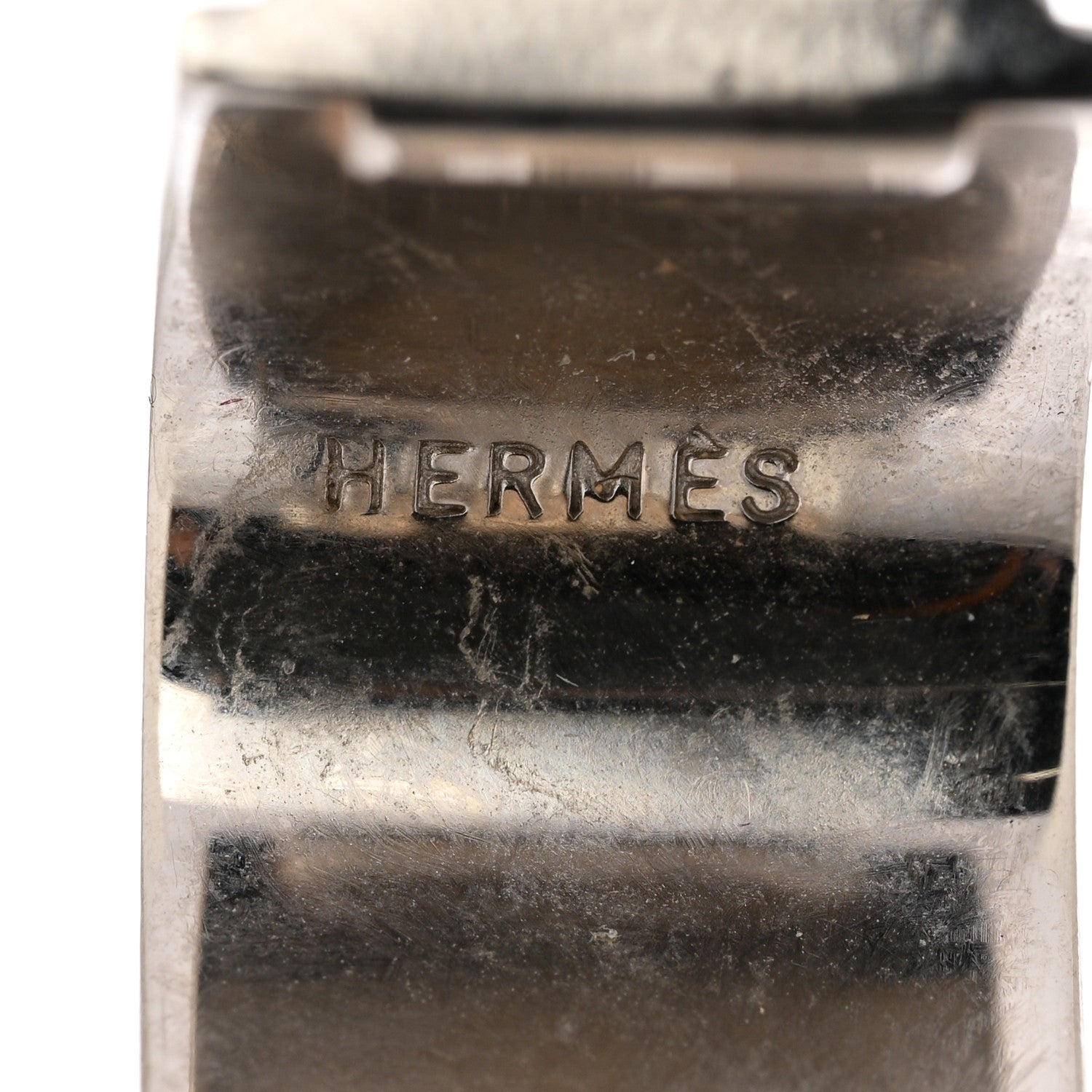 Hermes Printed Enamel Clip On Earrings Silver 4 of 4