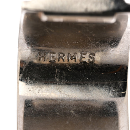Hermes Printed Enamel Clip On Earrings Silver 4 of 4