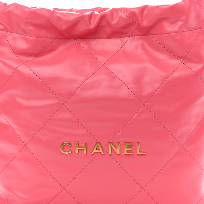 Chanel Shiny Calfskin Quilted Small Chanel 22 Coral Pink 9 of 11