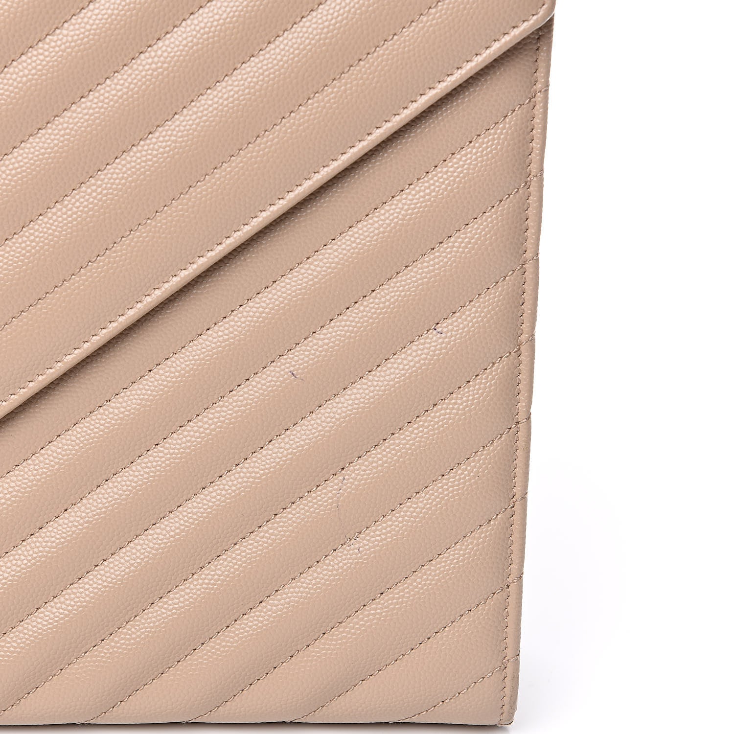 Saint Laurent Grain De Poudre Matelasse Chevron Large Monogram Satchel Dark Beige 8 of 13