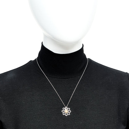 Roberto Coin 18K White Gold Diamond Yellow Sapphire Daisy Pendant Necklace 2 of 7
