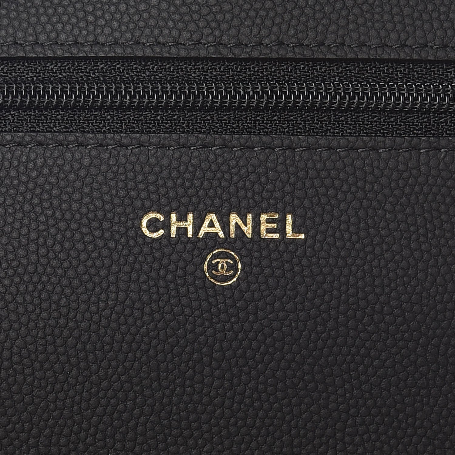 Chanel Caviar Chevron Quilted Wallet On Chain WOC Black 6 of 11