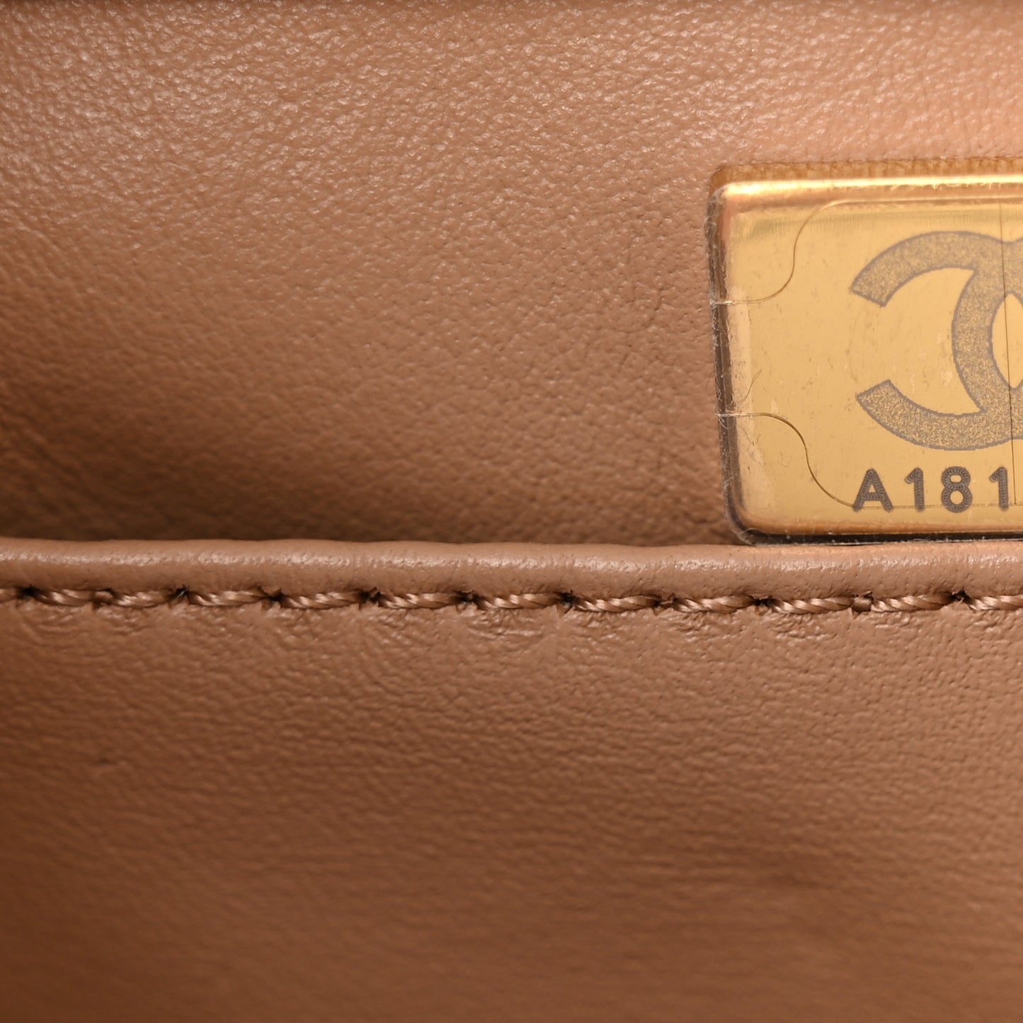Caviar Quilted Small Coco Handle Flap Beige
