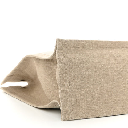 Saint Laurent Linen Calfskin Rive Gauche Tote Optic White 9 of 10
