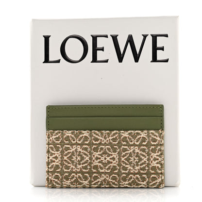 Loewe Calfskin Jacquard Anagram Cardholder Avocado Green 9 of 9