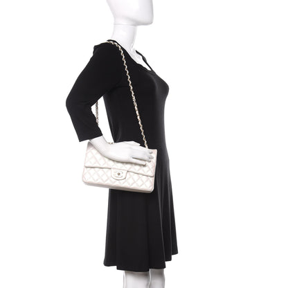 Chanel Iridescent Calfskin Quilted Medium Double Flap White 3 of 12