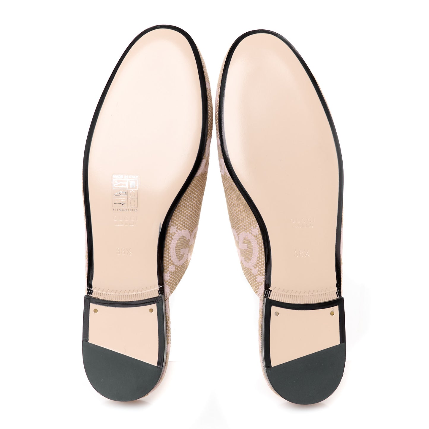 Monogram Macro GG Nappa Charlotte Womens Princetown Slippers 38.5 Beige Perfect Pink