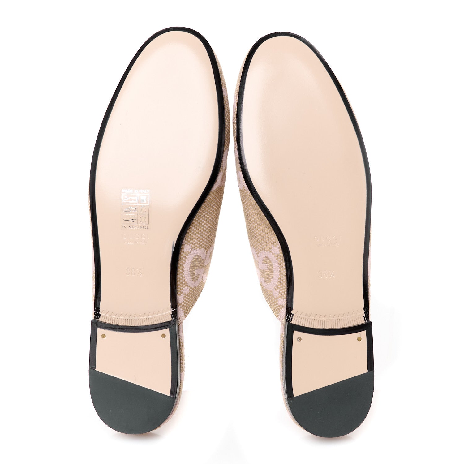 Gucci Monogram Macro GG Nappa Charlotte Womens Princetown Slippers 38.5 Beige Perfect Pink 6 of 10