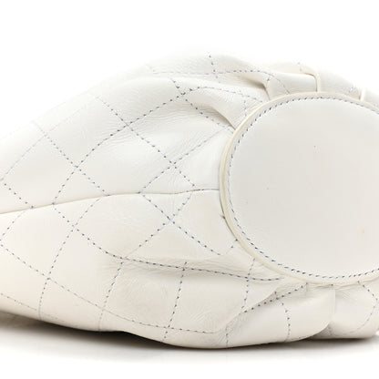 Chanel Lambskin Stitched Small Shopping Tote White 9 of 14