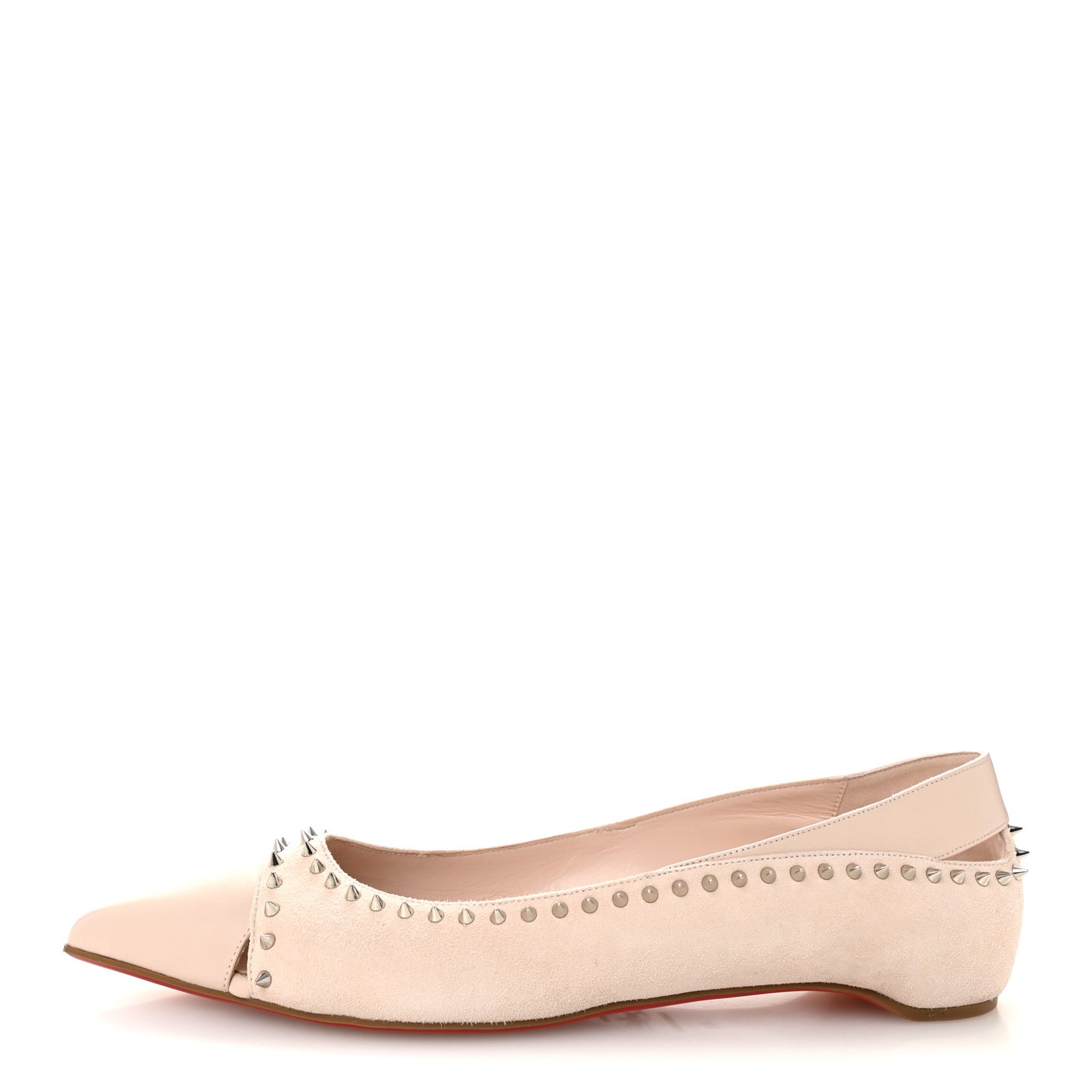 Nappa Suede Spikes Duvettina Ballerina Flats 40 Leche