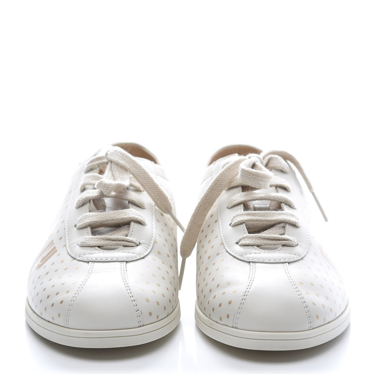 X SEGA Calfskin GUCCY Stars Womens Falacer Sneakers 37 White
