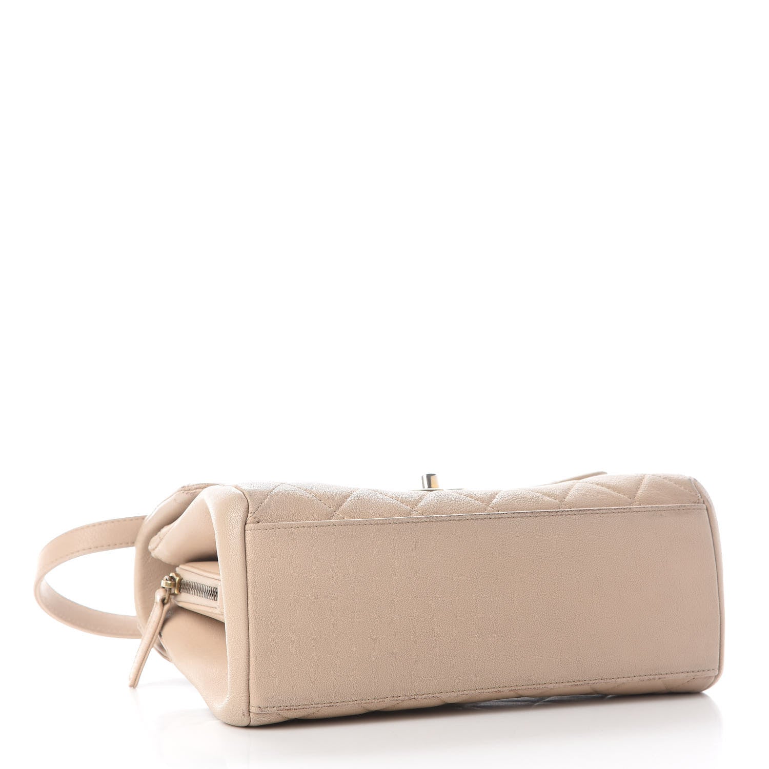 Chanel Shiny Sheepskin Quilted Small Trapezio Flap Beige 3 of 12