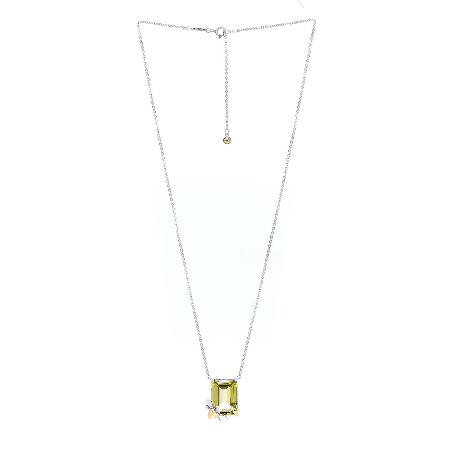 Sterling Silver 18K Yellow Gold Yellow Quartz Return to Tiffany Love Bugs Necklace