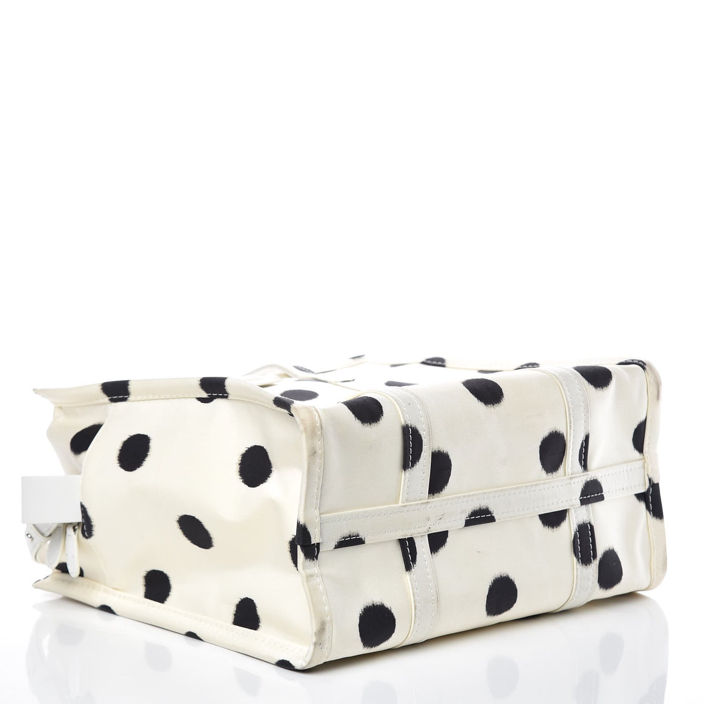 Silk Polka Dot S Bazar Shopper Tote White Black