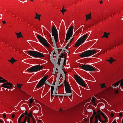 Saint Laurent Cotton Bandana Y Quilted Monogram Toy Loulou Crossbody Bag Red 5 of 5