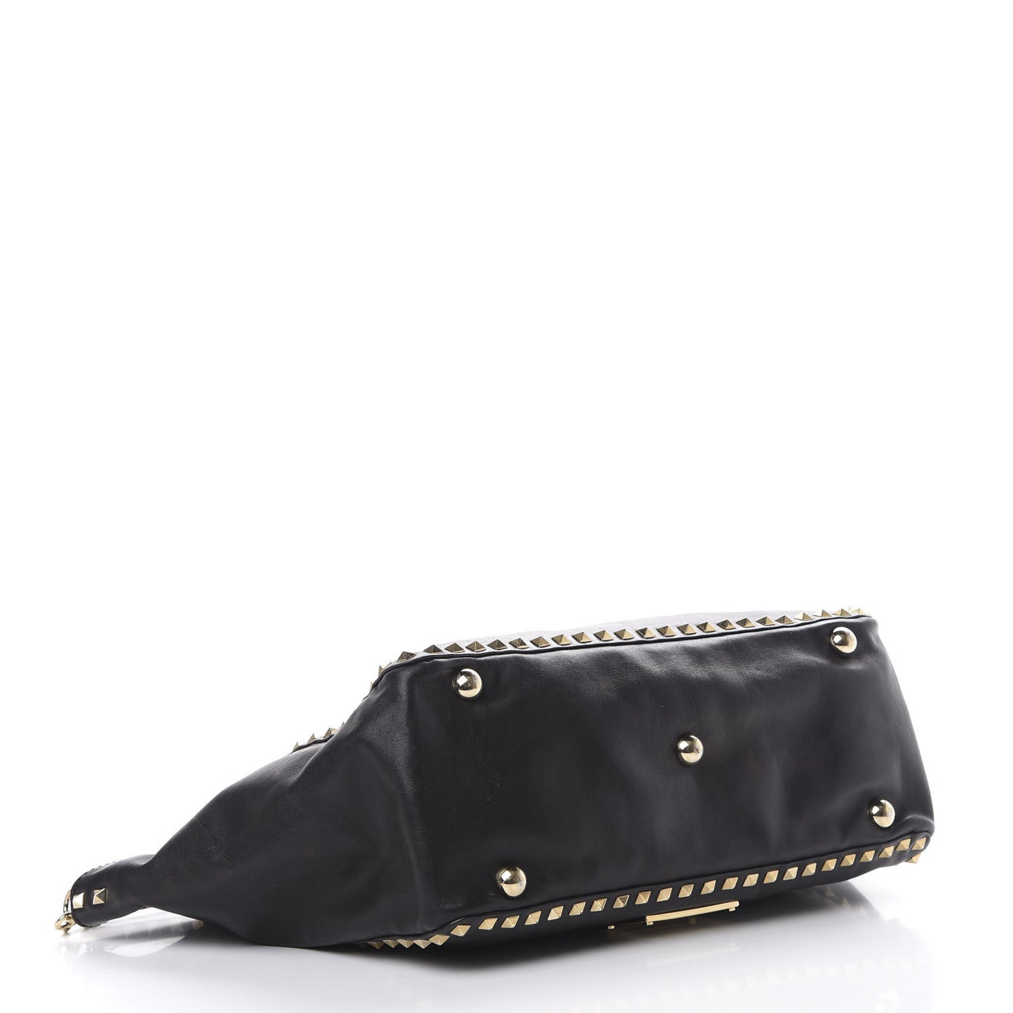 Vitello Medium Rockstud Tote Black