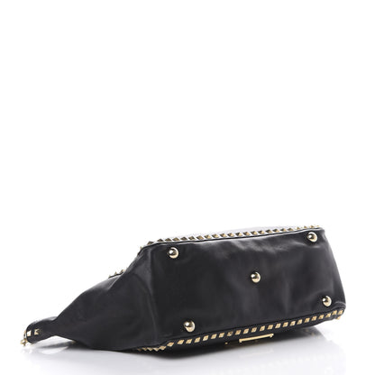 Valentino Garavani Vitello Medium Rockstud Tote Black 3 of 18