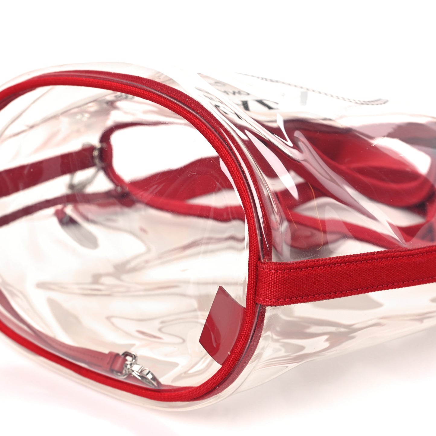 Plexiglass Calfskin Small Shopper Tote Rosso