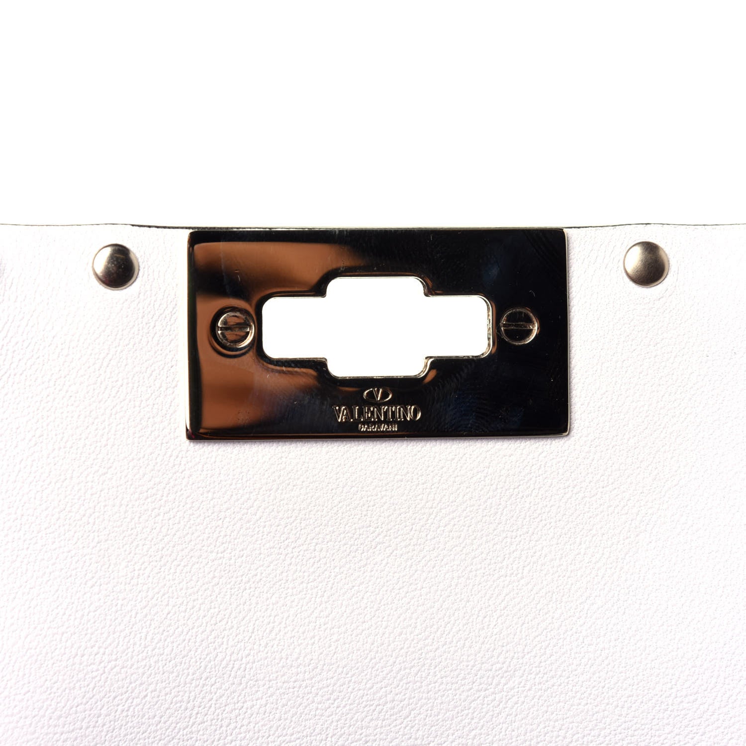 Valentino Garavani Lambskin Rockstud Spike Wallet on Chain White 10 of 11