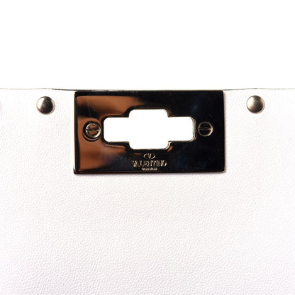 Valentino Garavani Lambskin Rockstud Spike Wallet on Chain White 10 of 11