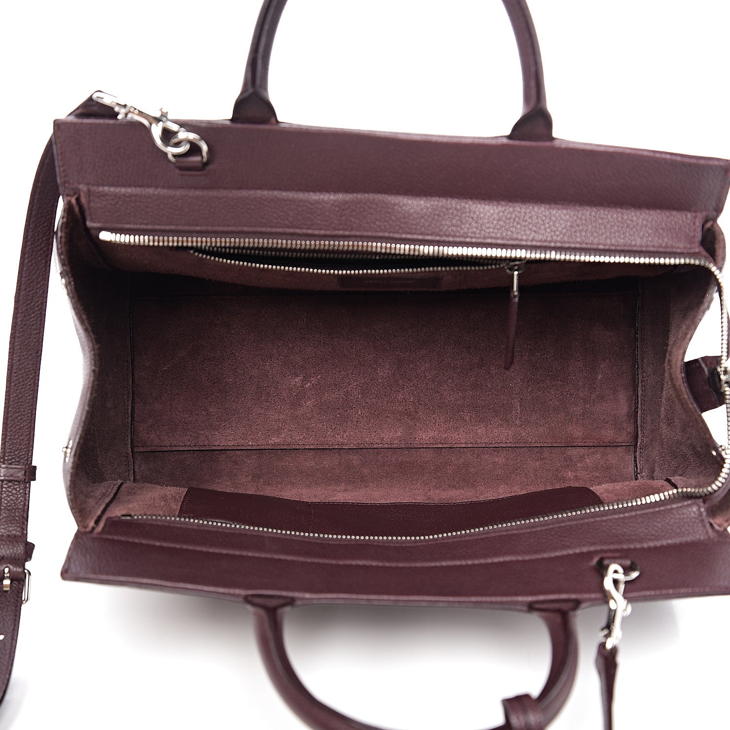Saint Laurent Grained Calfskin Small Cabas Rive Gauche Amaranto 4 of 10