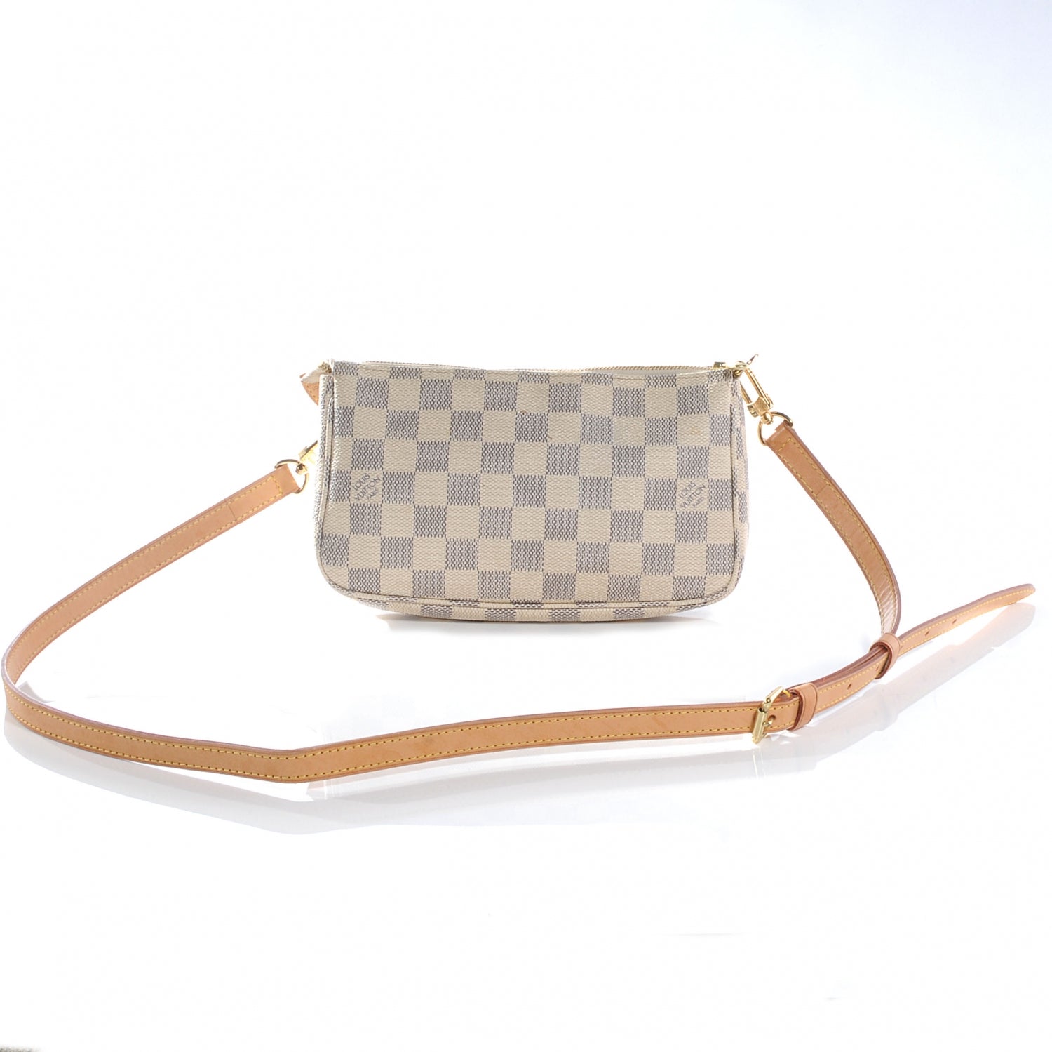 Louis Vuitton Damier Azur Pochette Accessories w Adjustable Shoulder Strap 4 of 9