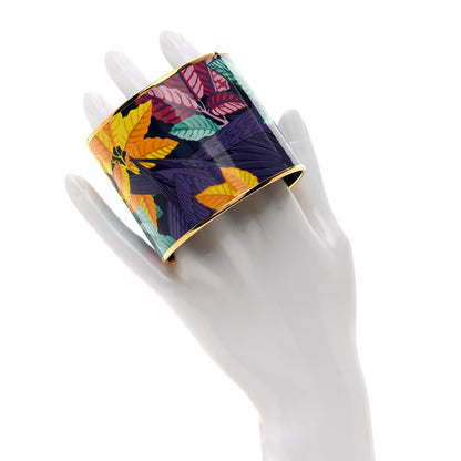 Hermes Enamel Printed Mega Wide Les Perroquets Bracelet 65 Vie D Artiste 2 of 6