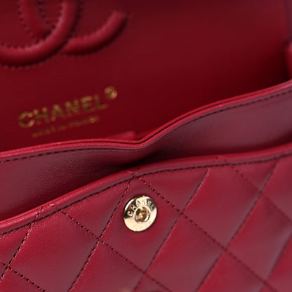 Chanel Lambskin Quilted Small Double Flap Burgundy 10 of 11