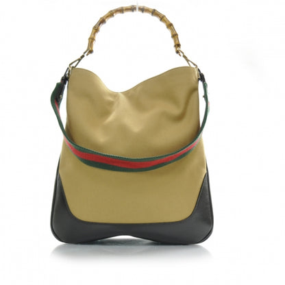 Gucci Bamboo Top Handle Bag w Web Strap Brown 1 of 11