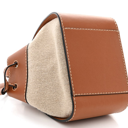 Loewe Calfskin Canvas Mini Hammock Shoulder Bag Natural Tan 9 of 10