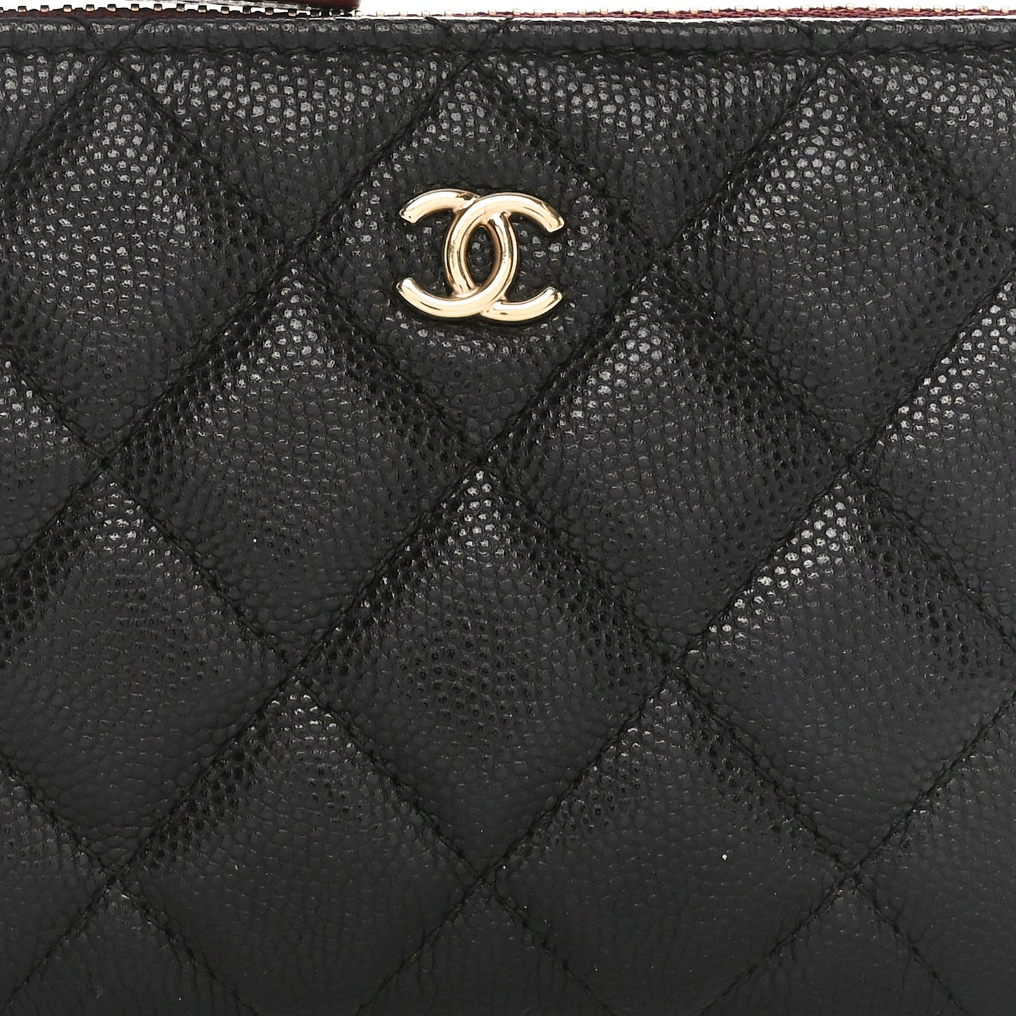 Caviar Quilted Small Cosmetic Case Black