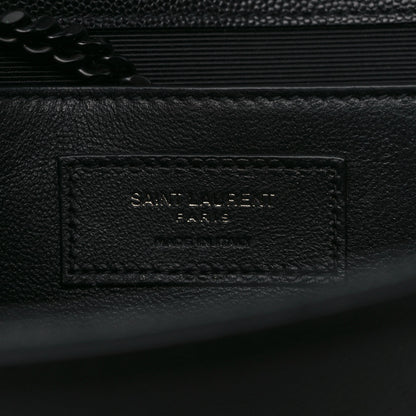 Saint Laurent Grain De Poudre Medium Classic Monogram Kate Satchel Black 6 of 9