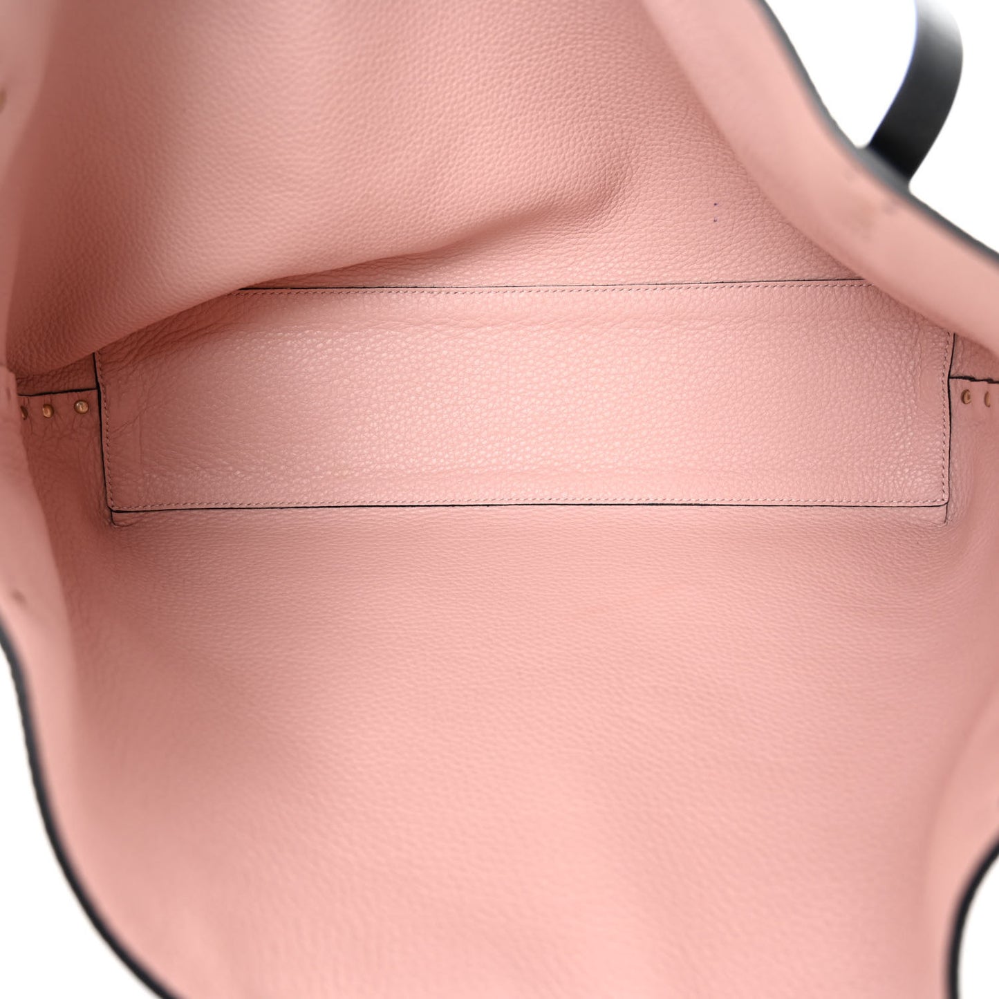 Grainy Calfskin Medium Rockstud Tote Black Rose Quartz