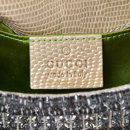 Gucci Monogram Lizard Jeweled Dragon Evening Bag 6 of 9