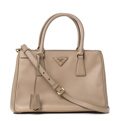 Prada Saffiano Small Galleria Double Zip Tote Sabbia 1 of 10