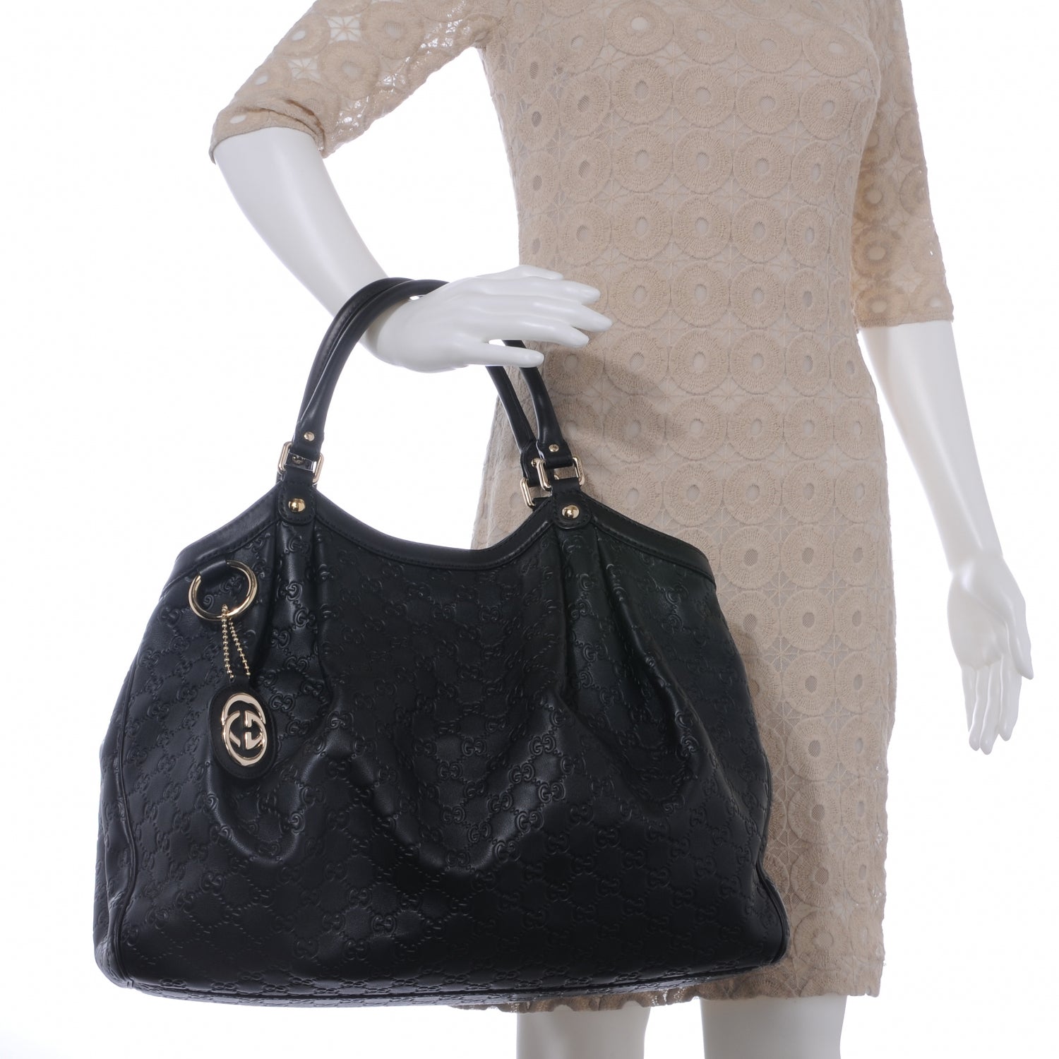Gucci Guccissima Large Sukey Tote Black 2 of 8