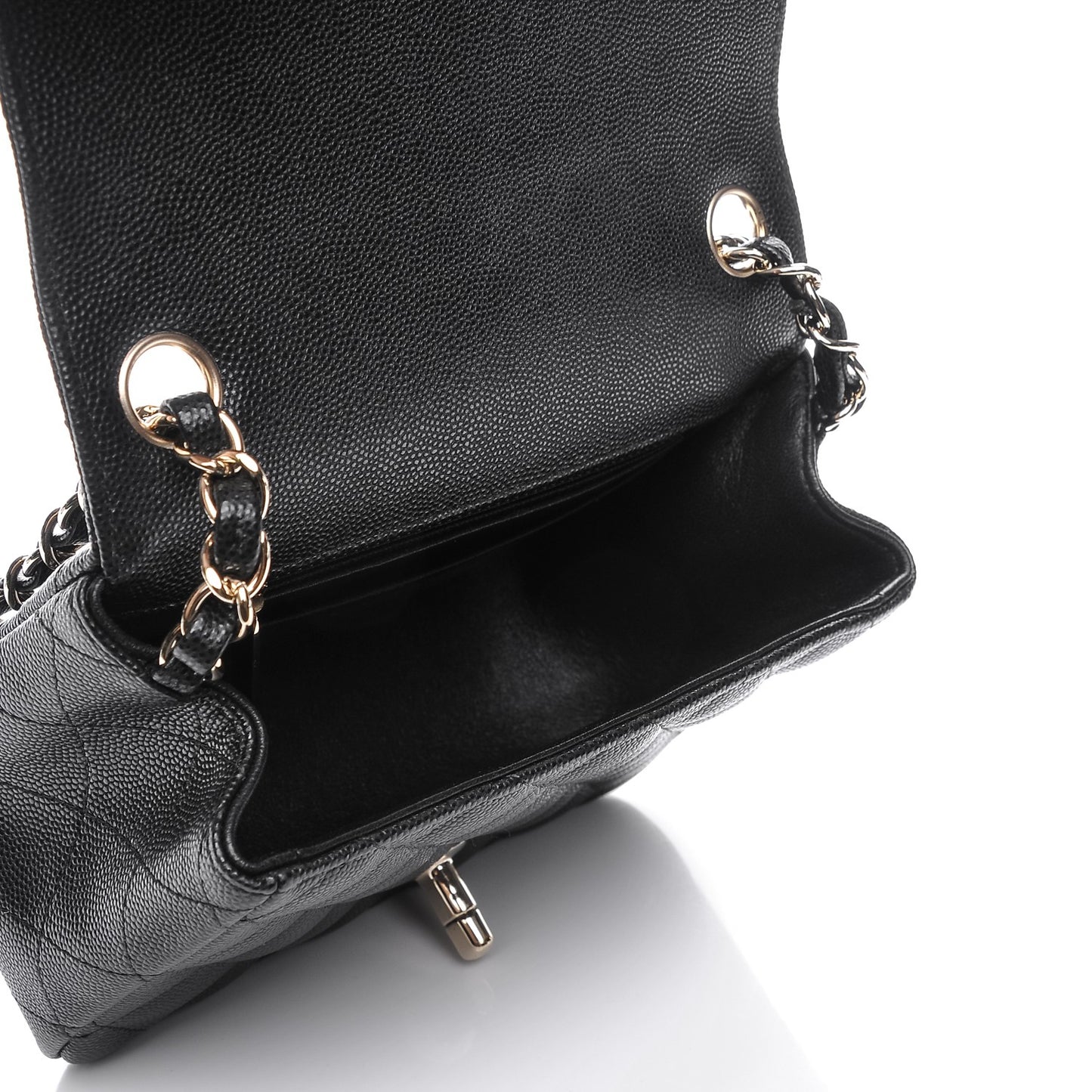 Caviar Quilted Mini Square Flap Black