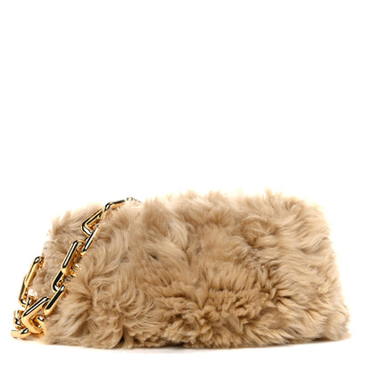Bottega Veneta Shearling Lambskin The Pouch Chain Porridge 1 of 7