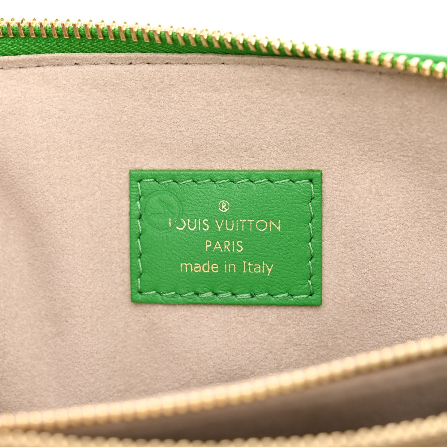 Lambskin Embossed Monogram LV Match Coussin PM Green White