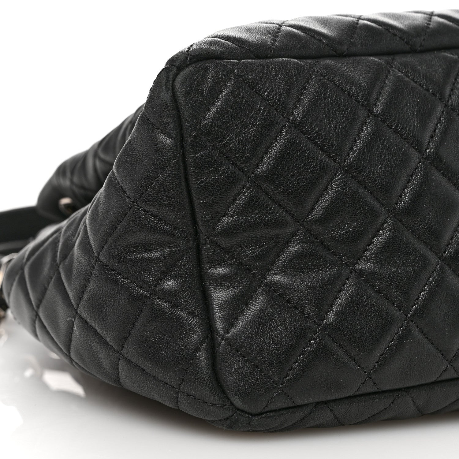 Chanel Lambskin Quilted CC Chain Bucket Bag Black Black 9 of 14