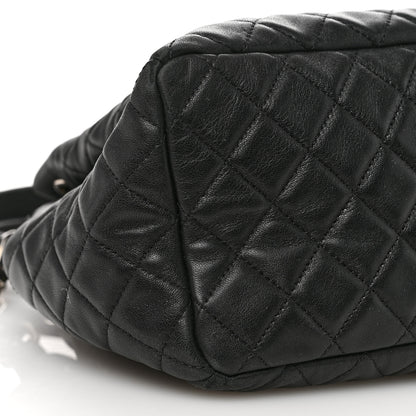 Chanel Lambskin Quilted CC Chain Bucket Bag Black Black 9 of 14